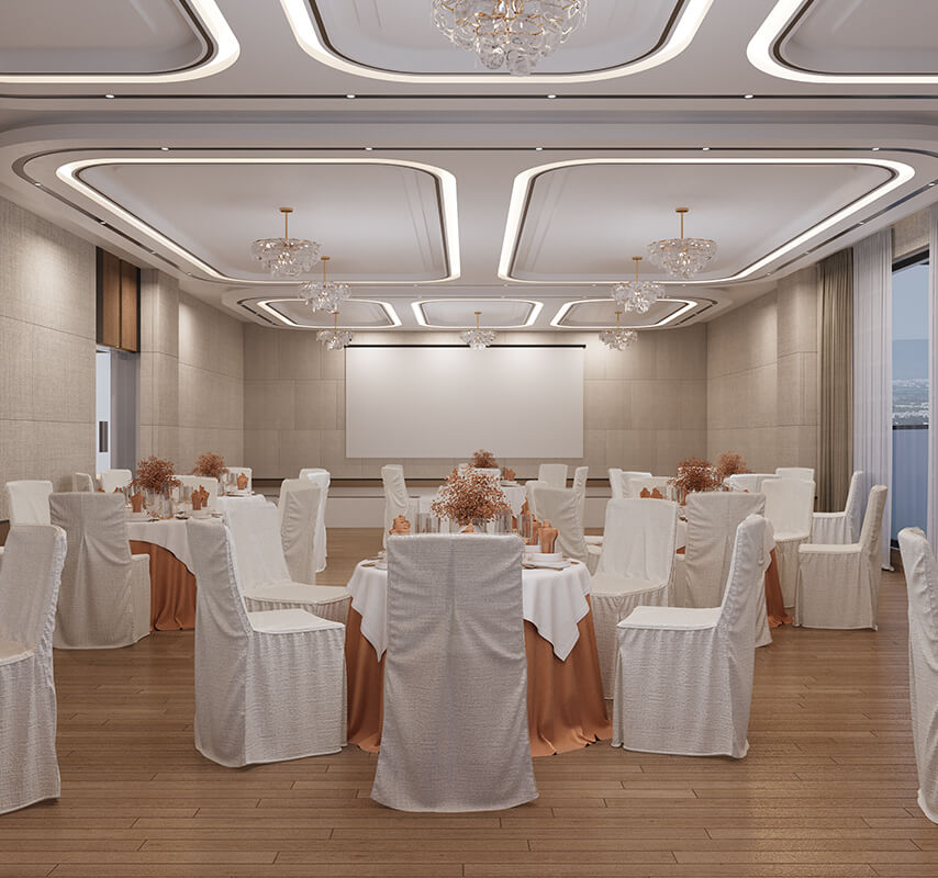 Guest suites and banquet hall