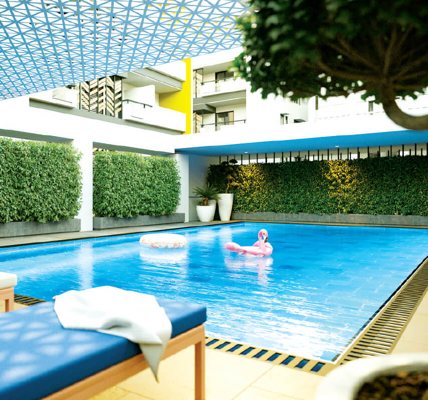 Terrace swimming pool with toddler’s pool